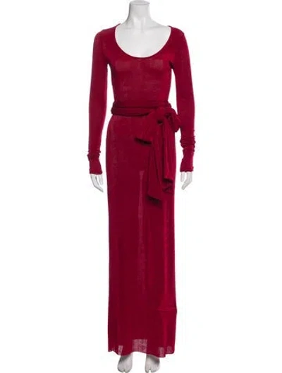Pre-owned Ser.o.ya Scoop Neck Long Dress In Red