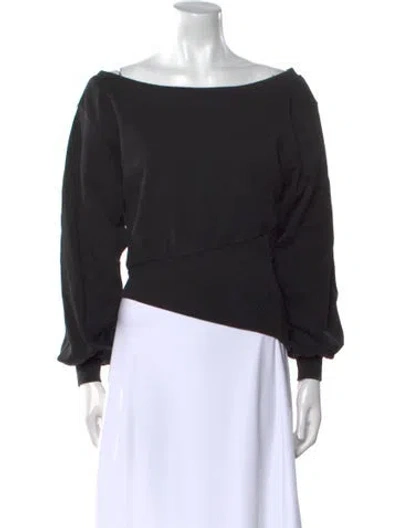 Pre-owned Ser.o.ya Scoop Neck Long Sleeve Sweatshirt In Black