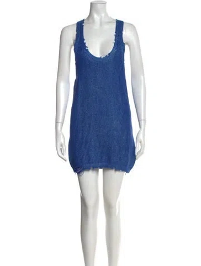 Pre-owned Ser.o.ya Scoop Neck Mini Dress In Blue