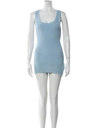 Pre-owned Ser.o.ya Scoop Neck Mini Dress In Blue
