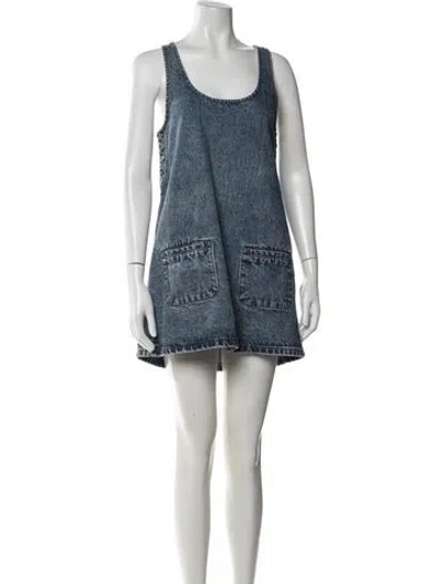 Pre-owned Ser.o.ya Scoop Neck Mini Dress In Blue