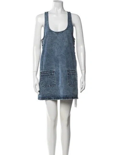 Pre-owned Ser.o.ya Scoop Neck Mini Dress In Blue