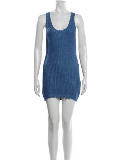Pre-owned Ser.o.ya Scoop Neck Mini Dress In Blue