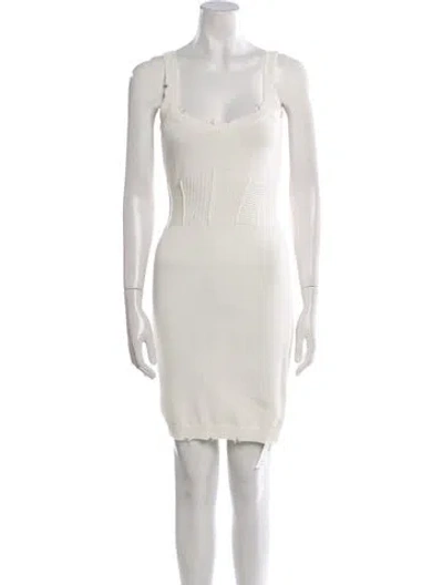 Pre-owned Ser.o.ya Scoop Neck Mini Dress In Neutral