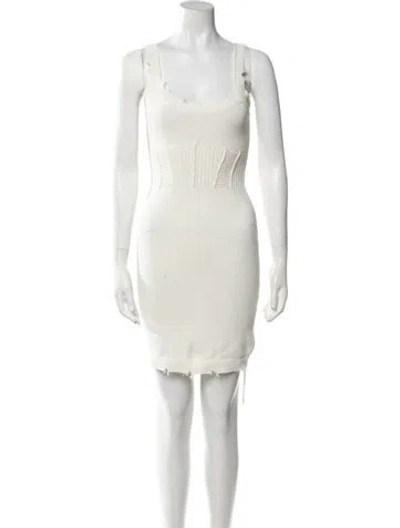 Pre-owned Ser.o.ya Scoop Neck Mini Dress In Neutral