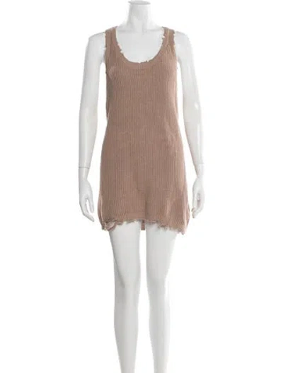 Pre-owned Ser.o.ya Scoop Neck Mini Dress In Neutral