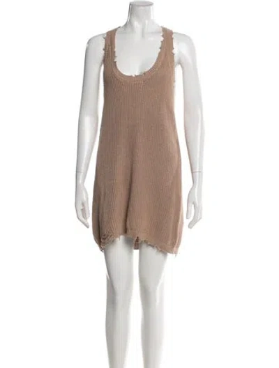 Pre-owned Ser.o.ya Scoop Neck Mini Dress In Neutral