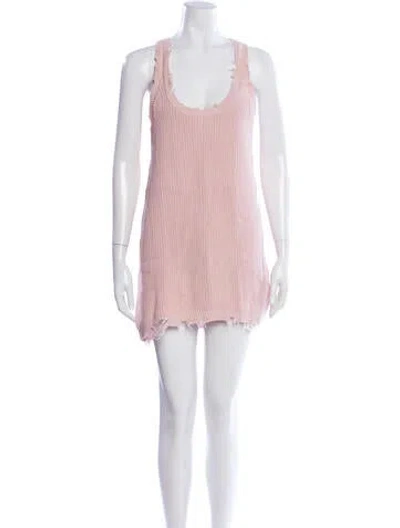 Pre-owned Ser.o.ya Scoop Neck Mini Dress In Neutral
