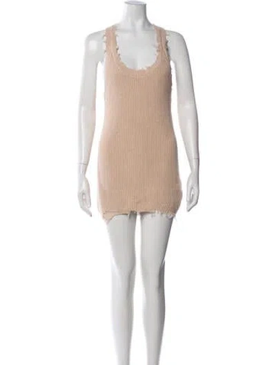 Pre-owned Ser.o.ya Scoop Neck Mini Dress In Neutrals