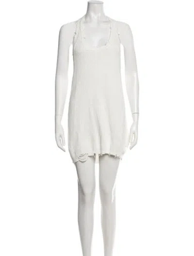 Pre-owned Ser.o.ya Scoop Neck Mini Dress In Neutrals