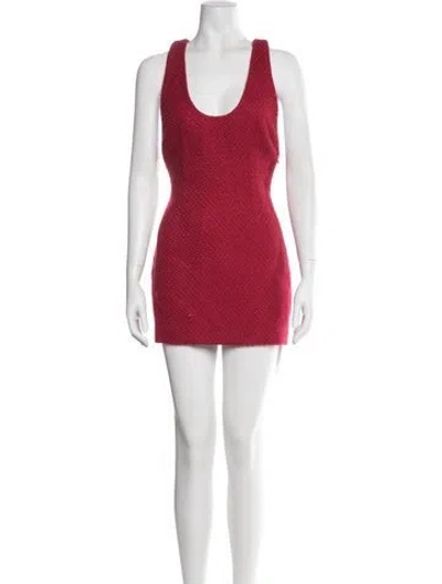 Pre-owned Ser.o.ya Scoop Neck Mini Dress In Red