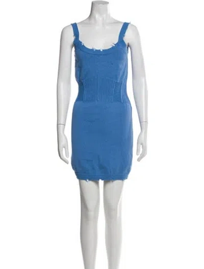 Pre-owned Ser.o.ya Scoop Neck Mini Dress W/ Tags In Blue