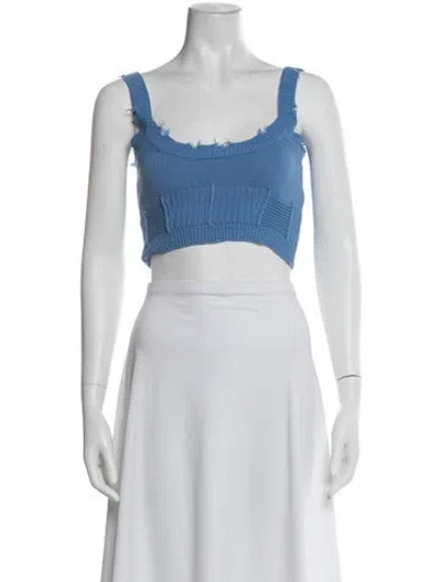 Pre-owned Ser.o.ya Scoop Neck Sleeveless Crop Top In Blue