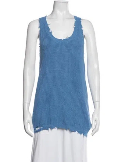Pre-owned Ser.o.ya Scoop Neck Sleeveless Top In Blue/white