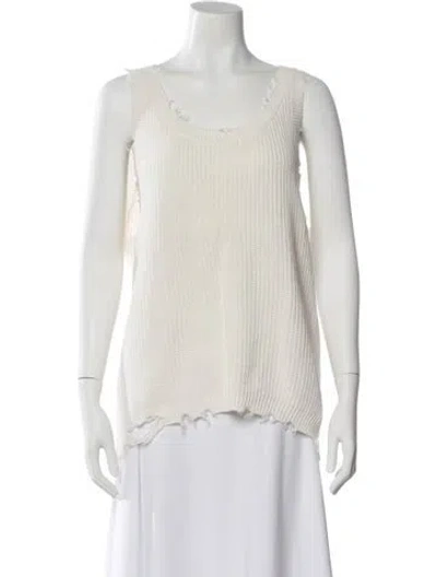 Pre-owned Ser.o.ya Scoop Neck Sleeveless Top In White