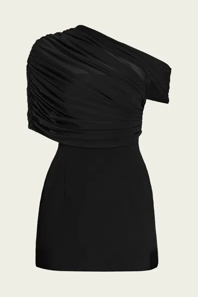 SER.O.YA SELMA MINI CREPE DRESS IN BLACK