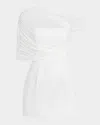 Ser.o.ya Selma Draped One-shoulder Mini Dress In White