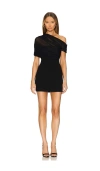 Ser.o.ya Selma Asymmetric Crepe Mini Dress In 블랙