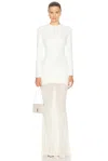 Ser.o.ya Serenade Knit Maxi Long Sleeve Dress In Eggshell In Eggshell