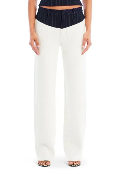 Ser.o.ya Shaina Trousers In White/navy Pinstripe