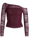 Ser.o.ya Shauna Mesh Top In Merlot In Red