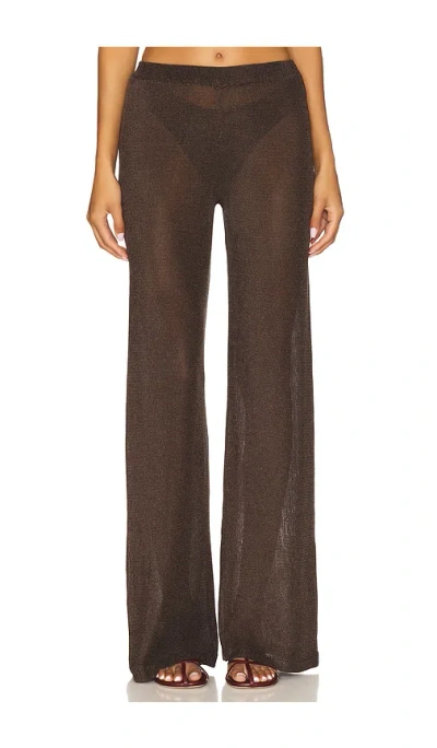 Ser.o.ya Sheldon Metallic Knit Pant In Brown