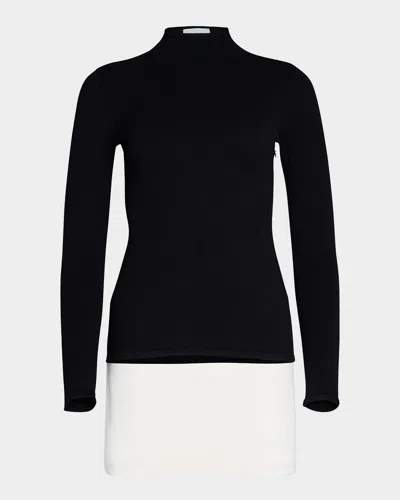 Ser.o.ya Shuri Mock-neck Mini Dress In Black