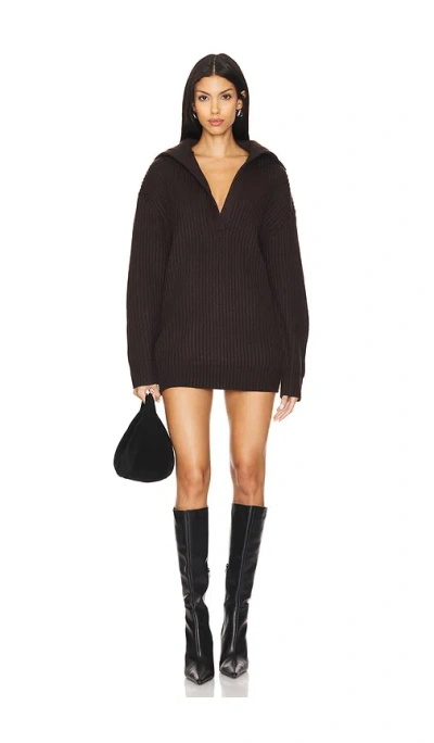 Ser.o.ya Shy Oversized Sweater Dress In 灰棕色