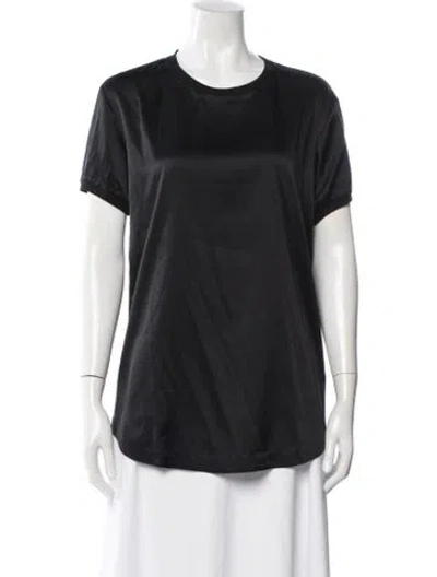 Pre-owned Ser.o.ya Silk Crew Neck T-shirt In Black