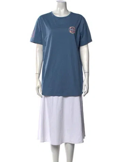 Pre-owned Ser.o.ya Silk Graphic Print T-shirt In Blue