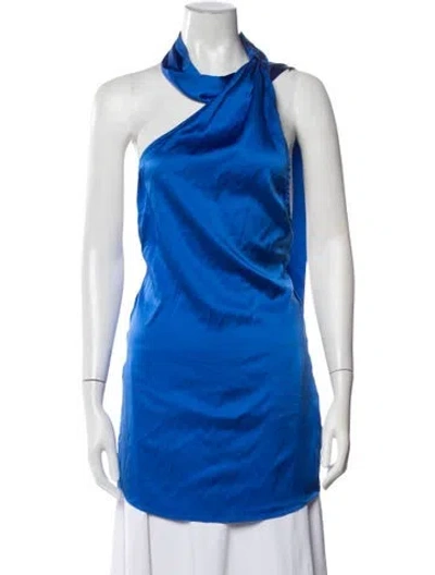 Pre-owned Ser.o.ya Silk Halterneck Top In Blue