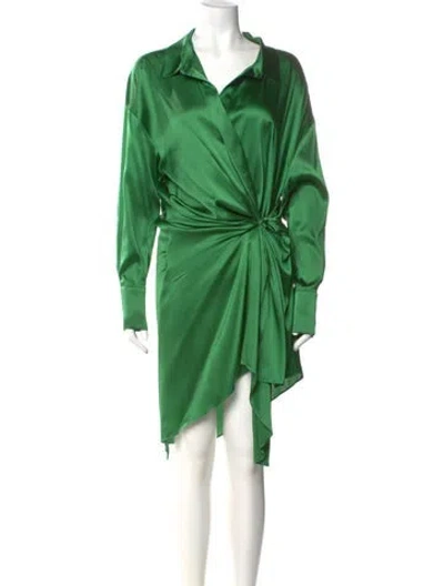 Pre-owned Ser.o.ya Silk Knee-length Dress In Green
