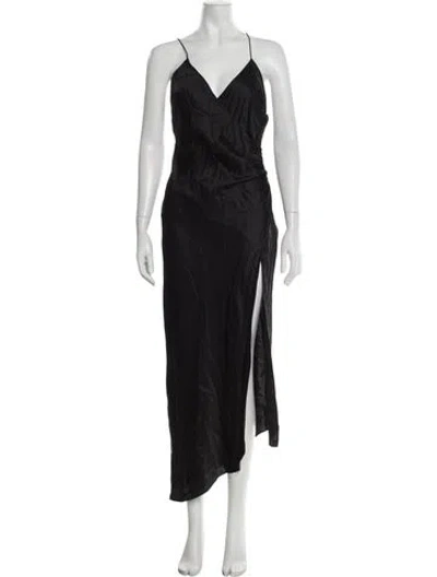 Pre-owned Ser.o.ya Silk Long Dress In Black