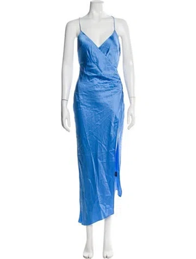 Pre-owned Ser.o.ya Silk Long Dress In Blue
