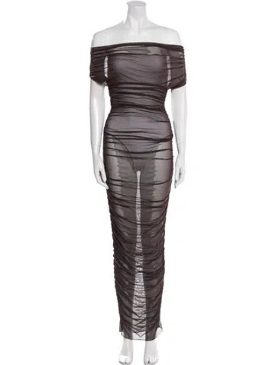 Pre-owned Ser.o.ya Silk Long Dress In Brown