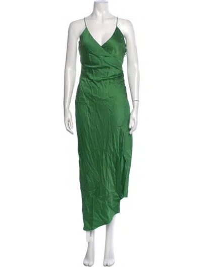 Pre-owned Ser.o.ya Silk Long Dress In Green
