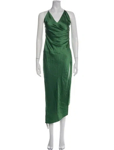 Pre-owned Ser.o.ya Silk Long Dress In Green