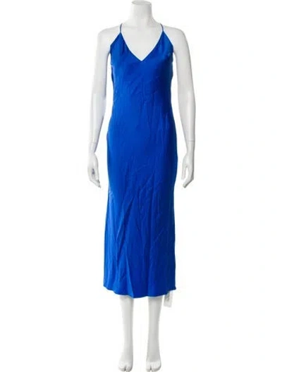 Pre-owned Ser.o.ya Silk Long Dress W/ Tags In Blue