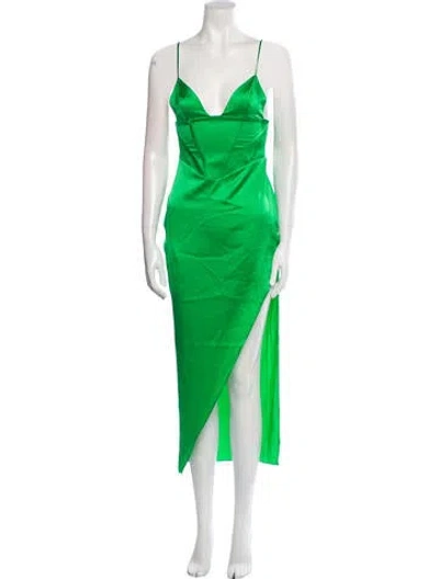 Pre-owned Ser.o.ya Silk Long Dress W/ Tags In Green
