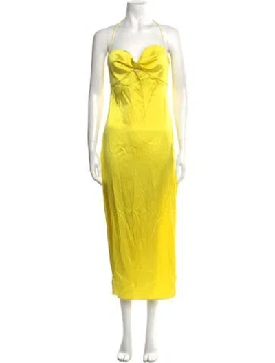 Pre-owned Ser.o.ya Silk Long Dress In Yellow