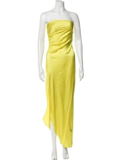 Pre-owned Ser.o.ya Silk Long Dress In Yellow