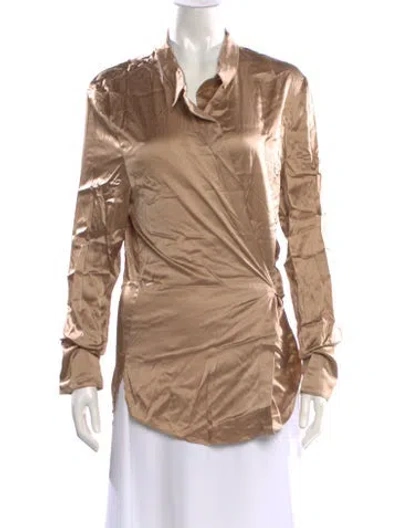 Pre-owned Ser.o.ya Silk Long Sleeve Blouse W/ Tags In Neutral
