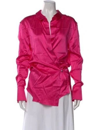 Pre-owned Ser.o.ya Silk Long Sleeve Top In Pink