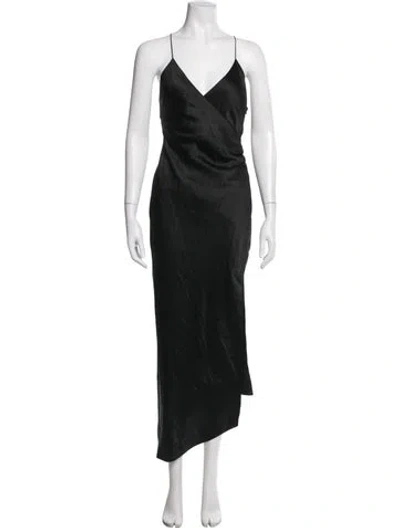 Pre-owned Ser.o.ya Silk Midi Length Dress In Black