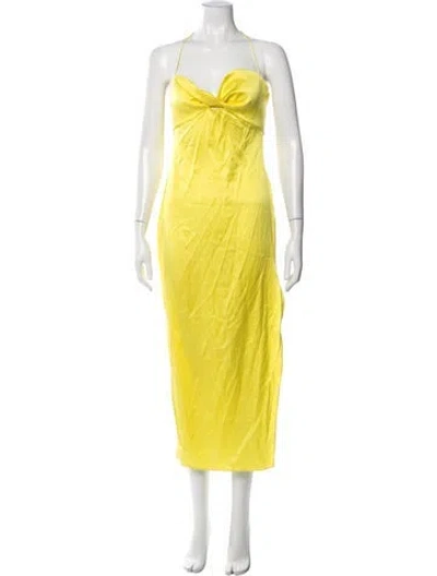 Pre-owned Ser.o.ya Silk Midi Length Dress In Yellow