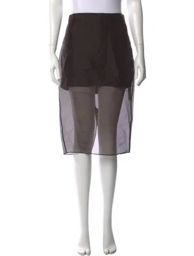 Pre-owned Ser.o.ya Silk Midi Length Skirt In Brown
