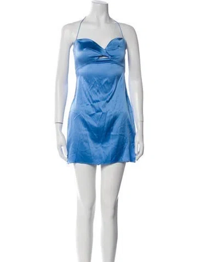 Pre-owned Ser.o.ya Silk Mini Dress In Blue