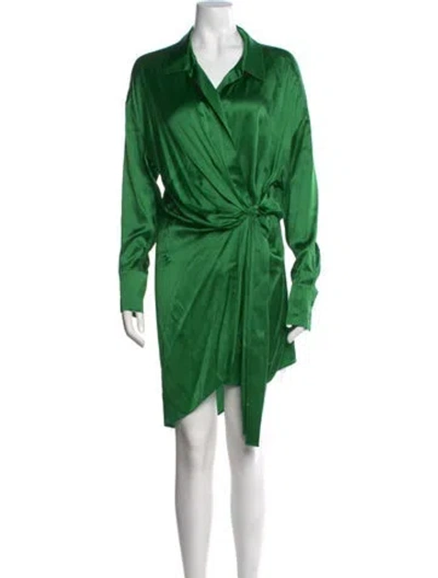 Pre-owned Ser.o.ya Silk Mini Dress In Green