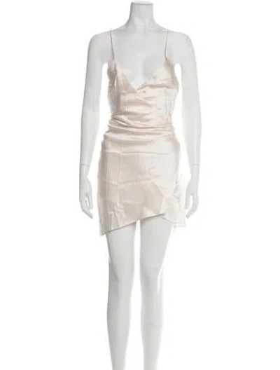 Pre-owned Ser.o.ya Silk Mini Dress In Neutral