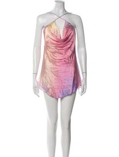 Pre-owned Ser.o.ya Silk Mini Dress In Pink